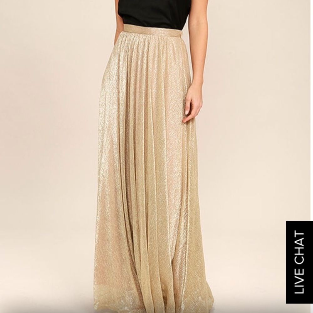 Gold maxi skirt from Lulus
